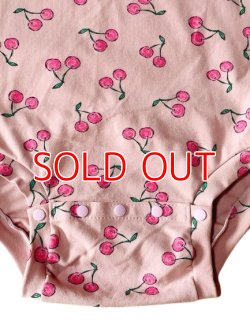 Photo4: Adult Baby Onesie cherry pattern short sleeves M