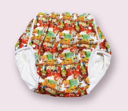 Photo1: Adult baby diaper cover with boys & girls pattern only M´ size