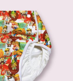 Photo2: Adult baby diaper cover with boys & girls pattern only M´ size