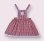 Photo1: Adult baby red checkered apron-style baby dress (1)