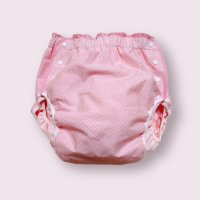 Adult baby diaper cover with polka dots fabric polyurethane waterproof 