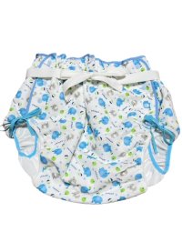 Adult baby diaper cover elephant pattern  polyurethane waterproof / waist strap foot strap 