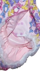 Other Images1: Adult Diaper Cover Teddy Bear Pattern Polyurethane Waterproof Pink /Lace