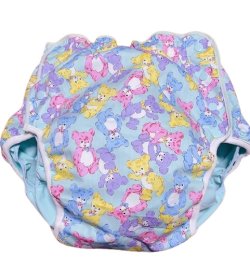 Photo1: Adult Diaper Cover Teddy Bear Pattern Polyurethane Waterproof 