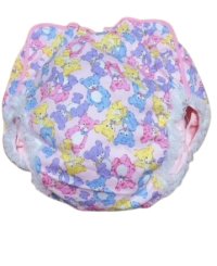 Adult Diaper Cover Teddy Bear Pattern Polyurethane Waterproof Pink /Lace