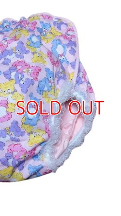 Photo4: Adult baby diaper cover teddy bear pattern polyurethane waterproof pink /lace　5L only