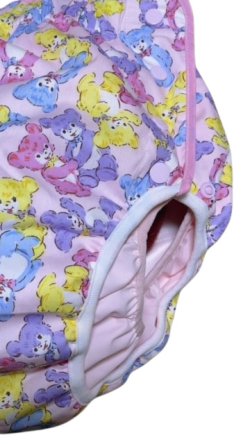 Photo2: Adult Diaper Cover Teddy Bear Pattern Polyurethane Waterproof Pink
