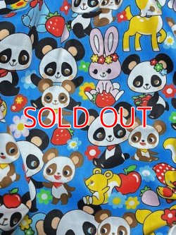 Photo4: Adult baby diaper cover panda  pattern polyurethane waterproof blue