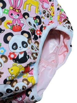 Photo2: Adult Diaper Cover Panda Animal Pattern Polyurethane Waterproof Pink 