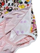 Other Images1: Adult Diaper Cover Panda Animal Pattern Polyurethane Waterproof Pink / Lace on Hip