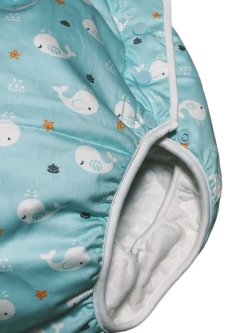 Photo2: Adult Diaper Cover Fluffy Quilt Waterproof Whale Pattern