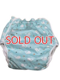 Adult baby diaper cover polyurethane waterproof whale pattern S,5L