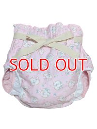Adult baby diaper cover rabbit pattern with pile waterproof waist strap/M,M´only