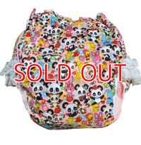 Adult baby diaper cover panda pattern polyurethane waterproof pink / lace on hip/size M