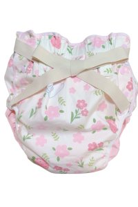 Adult baby diaper cover with rabbits and flowers pattern  waterproof waist strap