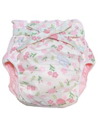 Adult baby diaper cover with rabbits and flowers pattern  waterproof waist strap  same pattern