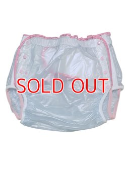 Photo1: Adult baby diaper cover vinyl cover pink