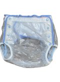 Adult baby diaper cover vinyl cover light blue