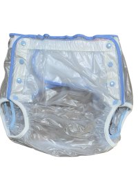 Adult baby diaper cover vinyl cover light blue