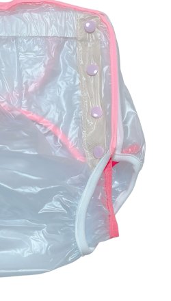 Photo2: Adult baby diaper cover vinyl cover pink(S´-XXL)