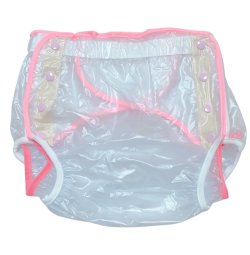 Photo1: Adult baby diaper cover vinyl cover pink(S´-XXL)