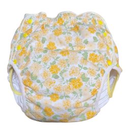 Photo1: Adult baby diaper cover with  flowers pattern