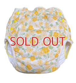Photo1: Adult baby diaper cover with  flowers pattern