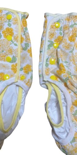 Photo5: Adult baby diaper cover with  flowers pattern waist strap 