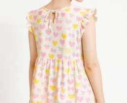 Photo2: Adult romper with skirt, heart pattern, A/XL only