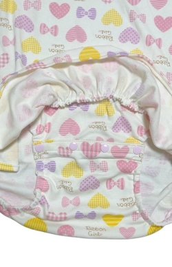 Photo4: Adult romper with skirt, heart pattern, A/XL only