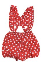 Other Images2: Adult  Baby Romper Overalls Polka Dot/Red