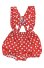 Photo2: Adult  Baby Romper Overalls Polka Dot/Red (2)