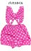 Photo3: Adult  Baby Romper Overalls Polka Dot/pink (3)