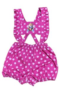 Adult  Baby Romper Overalls Polka Dot/pink