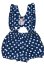 Photo1: Adult  Baby Romper Overalls Polka Dot/navy blue (1)