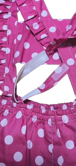 Photo4: Adult  Baby Romper Overalls Polka Dot/pink