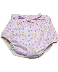 Adult baby diaper cover pants type flower pattern waist strap