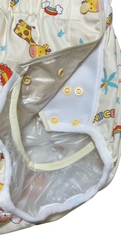 Photo3: Adult diaper cover animal print vinyl waterproof