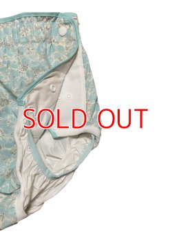 Photo3: Adult diaper cover soft light blue floral pattern PVC waterproof