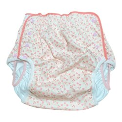 Photo1: Adult diaper cover heart and cherry print terry cloth waterproof
