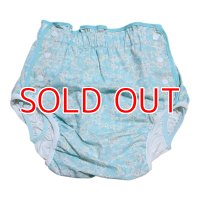 Adult diaper cover soft light blue floral pattern PVC waterproof