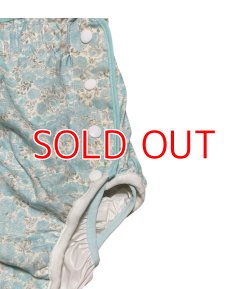 Photo2: Adult diaper cover soft light blue floral pattern PVC waterproof