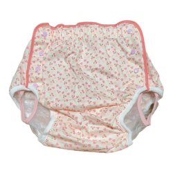 Photo1: Adult diaper cover heart & cherry vinyl waterproof