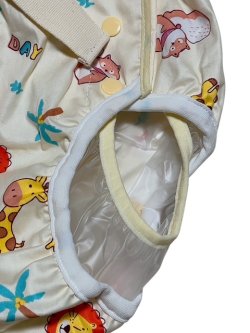 Photo2: Adult Baby diaper cover animal print vinyl waterproof with waist strap