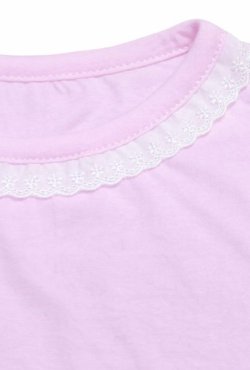 Photo4: Adult Baby Pink Skirted Romper with Flowy Skirt & Short Sleeves