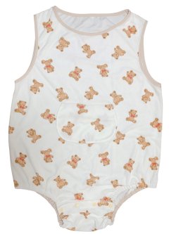Photo1: Adult Baby sleeveless romper with bear print terry cloth