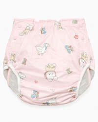 Adult Baby Diaper Cover  Baby Pink Bunny and Duck Print  vinyl  waterproof