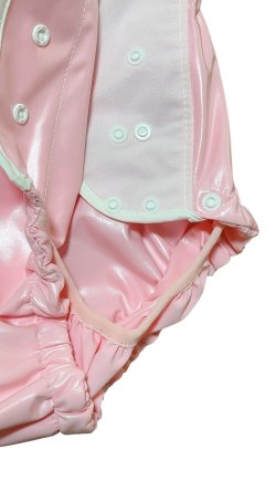 Photo3: Adult Diaper Cover – Baby Pink Urethane Waterproof Glossy Cover