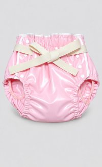 Adult Diaper Cover – Baby Pink Urethane Waterproof with Adjustable Waist Tie