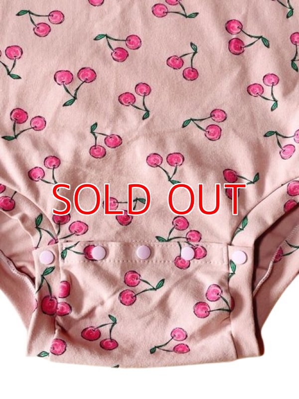 Photo4: Adult Baby Onesie cherry pattern short sleeves M